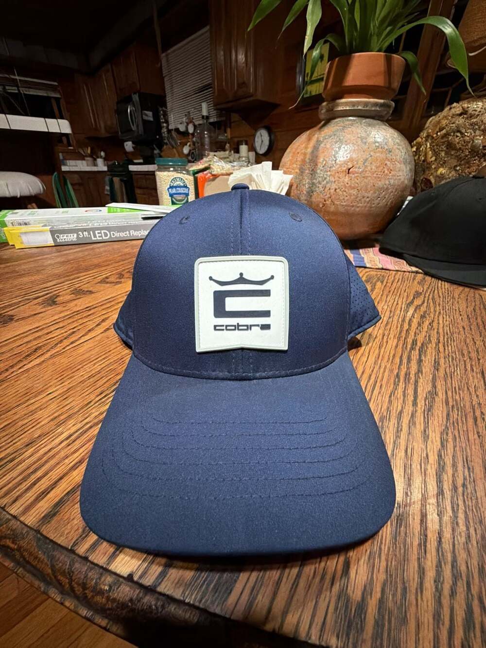 NEW Cobra Golf Crown C Patch Snapback Hat Deep Navy Blue Perforated